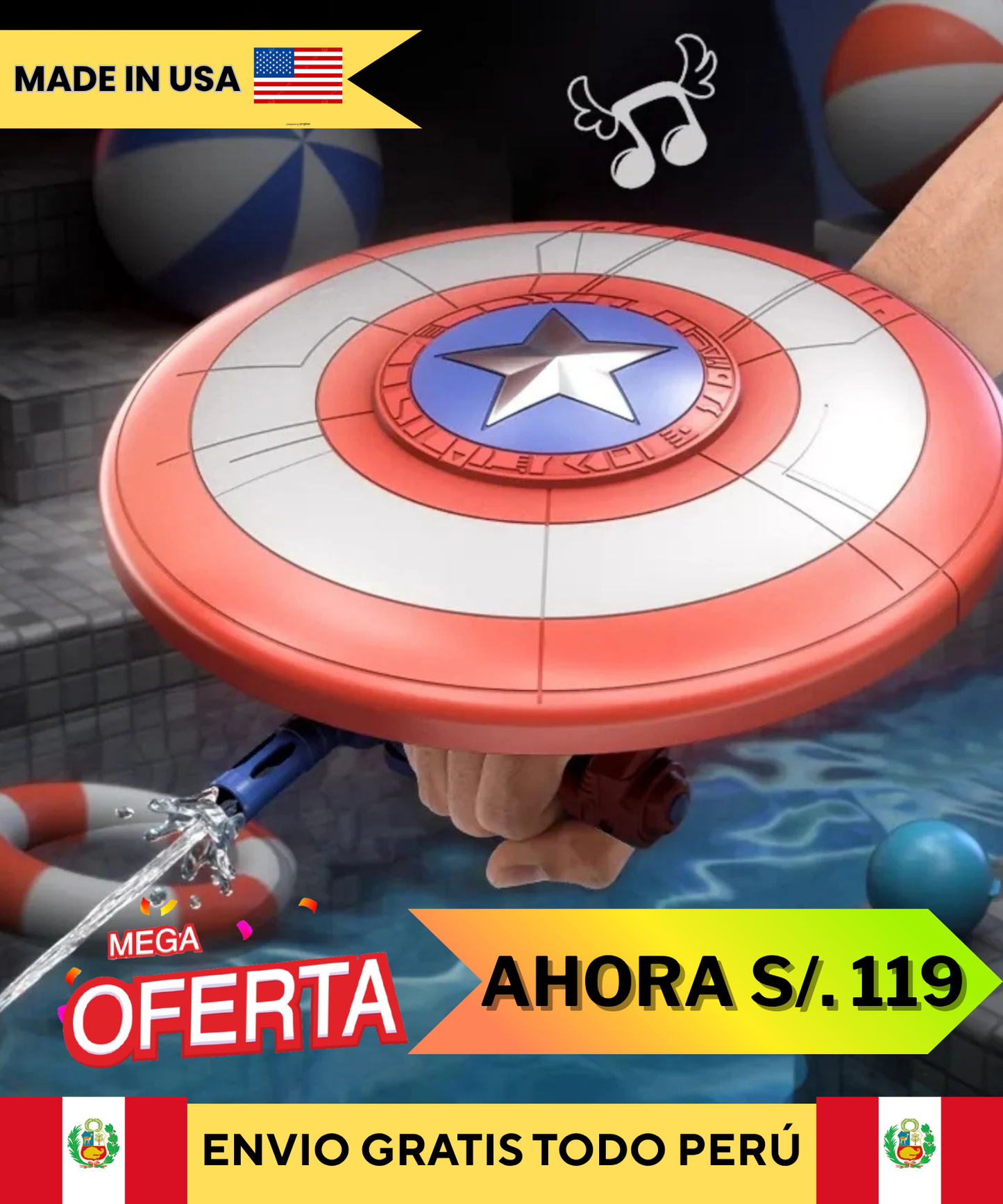 🛡️"Escudo del Capitán América HidroPower" 🦸♂️ ¡Prepárate para ser el héroe que todos admiran! 🛡️⚡💥