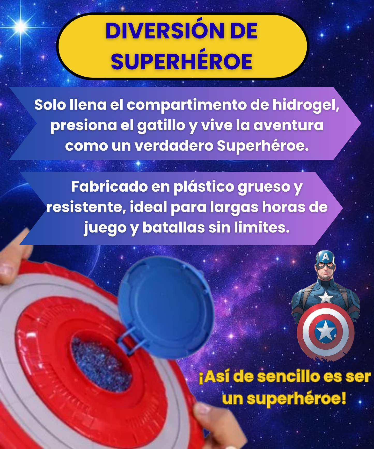 🛡️"Escudo del Capitán América HidroPower" 🦸♂️ ¡Prepárate para ser el héroe que todos admiran! 🛡️⚡💥