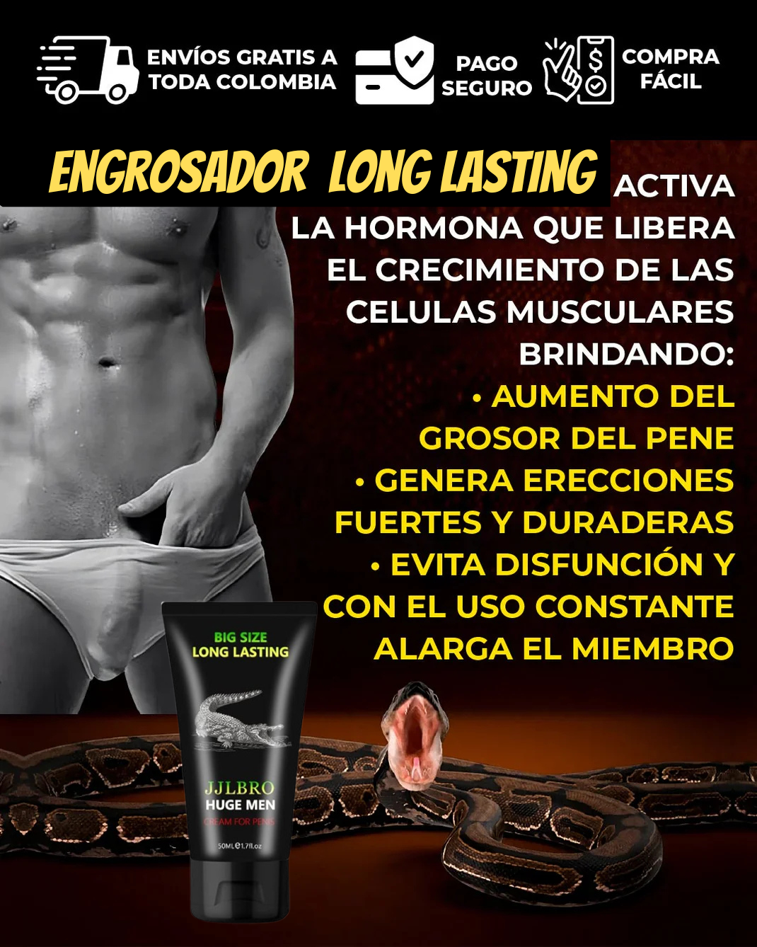 Super Oferta 2X1 ENGROSADOR LONG LASTING XXL MEN Agrandamiento de NEPE